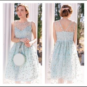 1950S FLORAL EMBROIDERY LACE DRESS Sz XXL